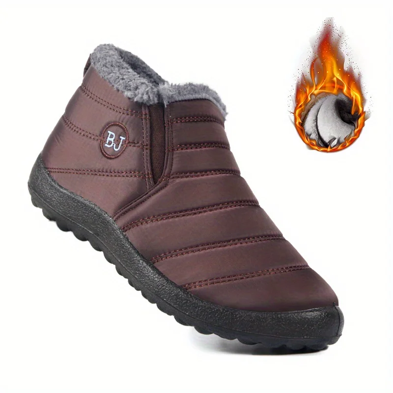 Women's Waterproof Non-slip Warm Snow Shoes, Comfortable Low Top Hiking Shoes