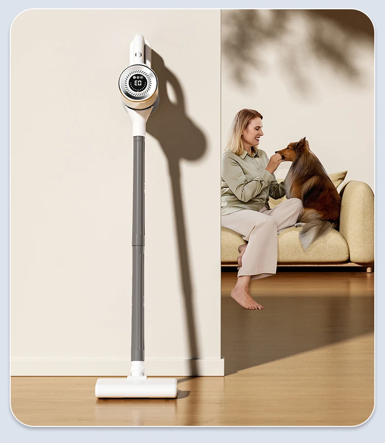 Handheld Cordless Vacuum Cleaner, 18Kpa 55Mins Smart Stick Vac with Tangle-Resistant Design Hard Floor Carpets Pet Hair