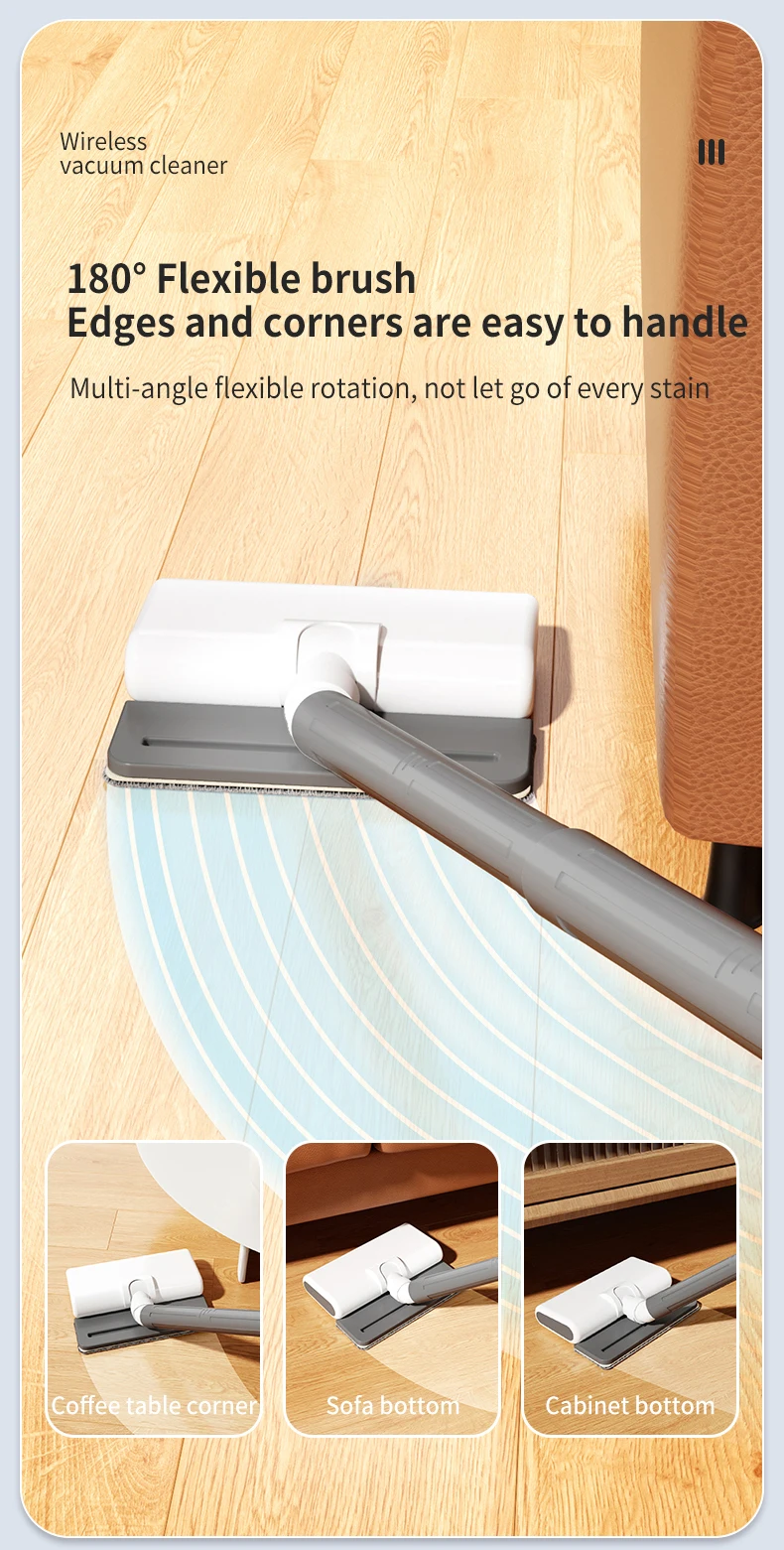 Handheld Cordless Vacuum Cleaner, 18Kpa 55Mins Smart Stick Vac with Tangle-Resistant Design Hard Floor Carpets Pet Hair