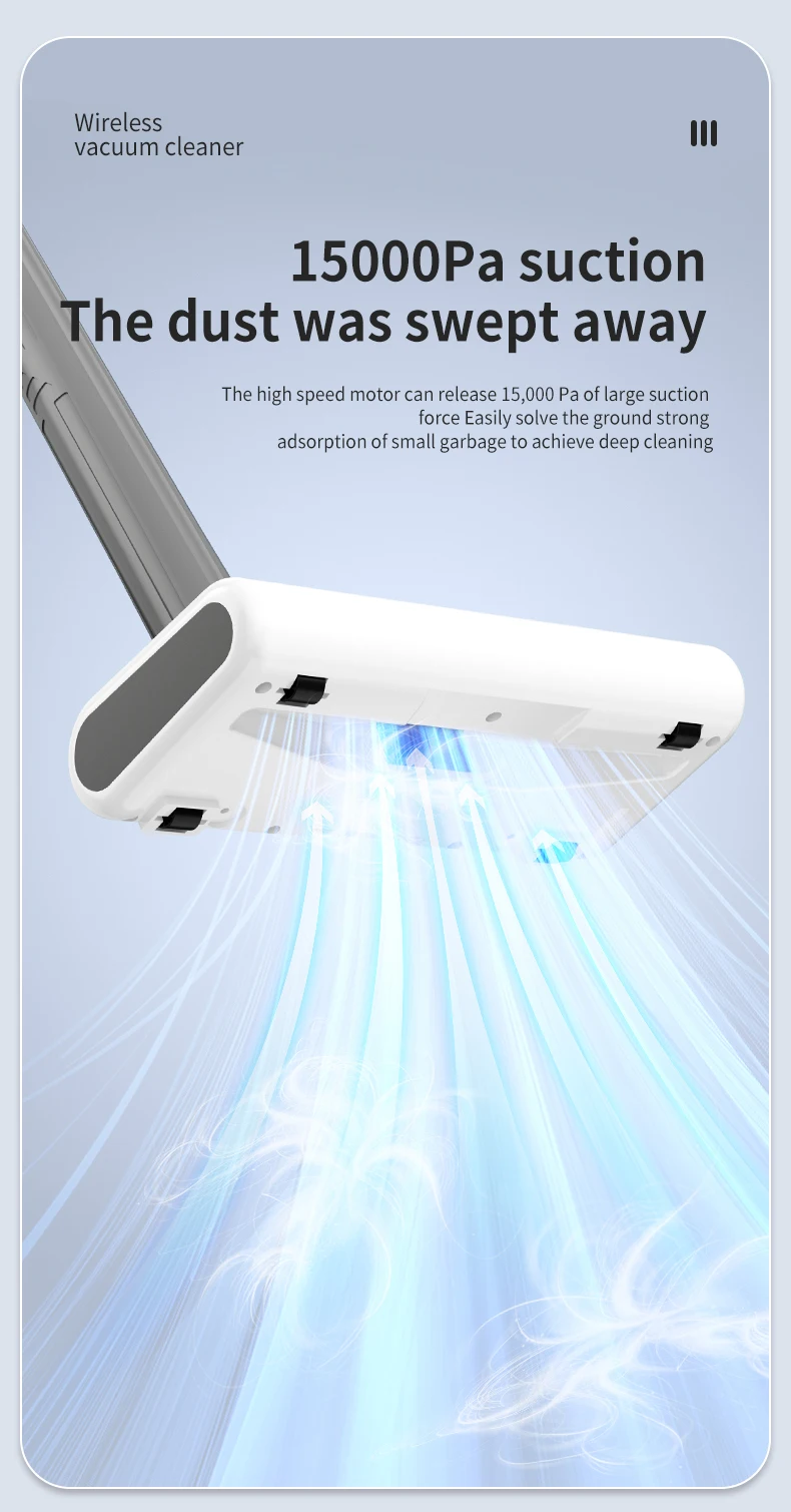 Handheld Cordless Vacuum Cleaner, 18Kpa 55Mins Smart Stick Vac with Tangle-Resistant Design Hard Floor Carpets Pet Hair