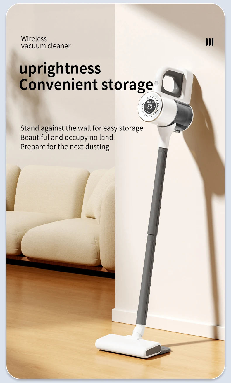 Handheld Cordless Vacuum Cleaner, 18Kpa 55Mins Smart Stick Vac with Tangle-Resistant Design Hard Floor Carpets Pet Hair