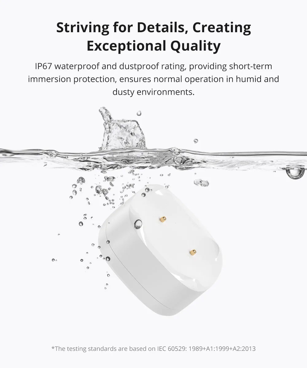 SONOFF SNZB-05P Zigbee 3.0 Water Leak Sensor Leaking and Dripping Detection Real-time Alerts Support Home Assistant Google Alexa