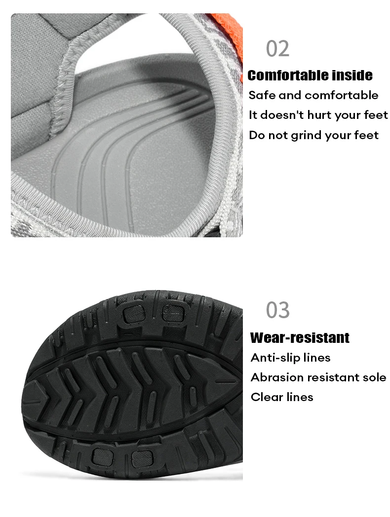 Classic Men's Hiking Sport Sandals Lightweight Leisure Beach Shoes Summer Open-Toe Breathable Travel Walking Sandials