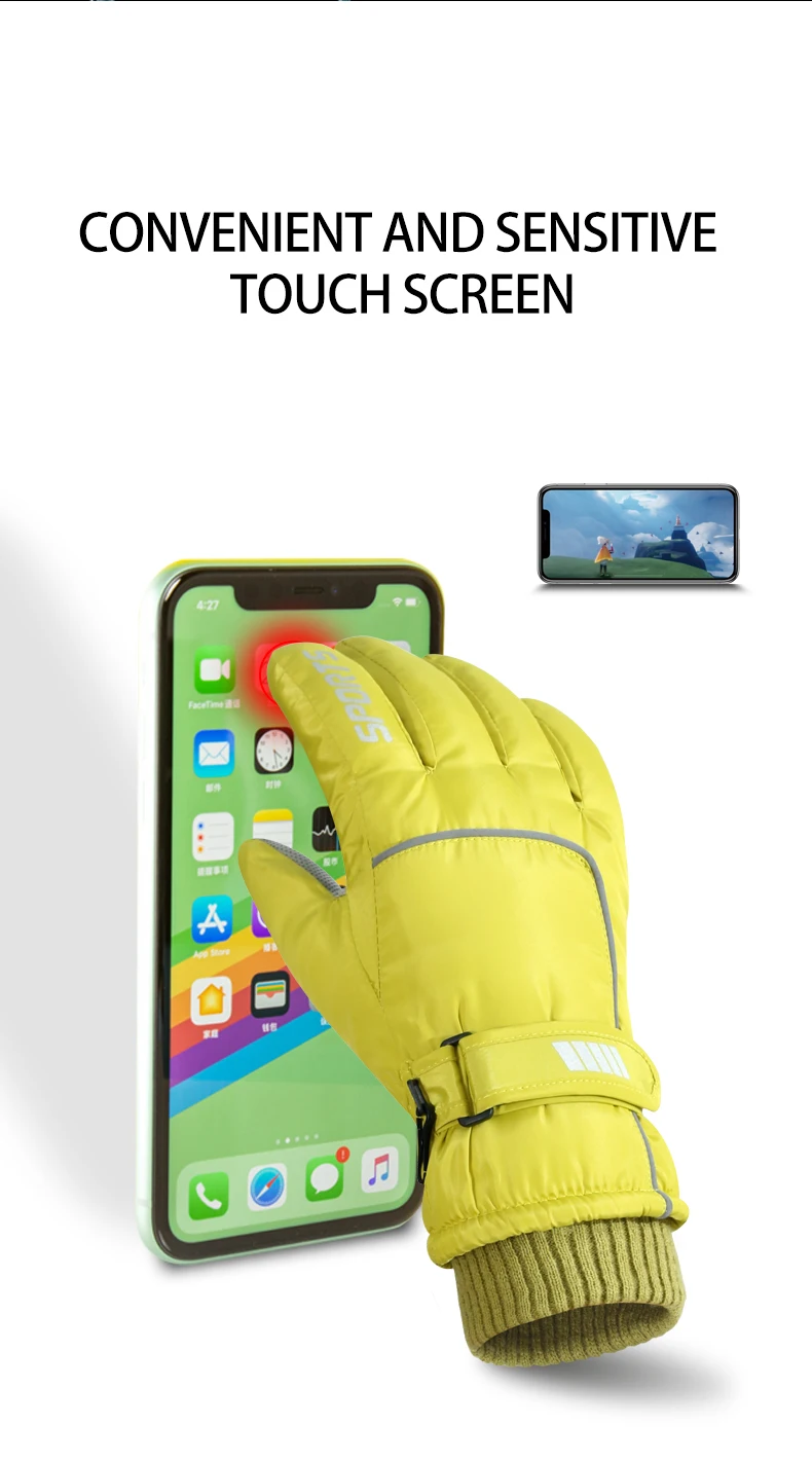 Men's AND WOMEN'S Professional Winter Warm Gloves, Warm Snow Gloves, Waterproof Motorcycle Gloves, Smile 506 Touch Screen