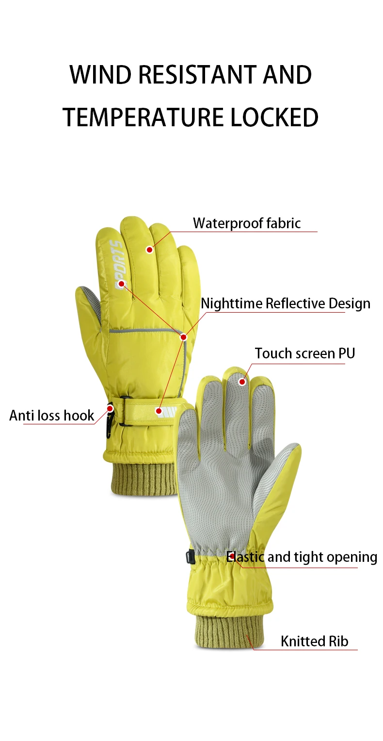 Men's AND WOMEN'S Professional Winter Warm Gloves, Warm Snow Gloves, Waterproof Motorcycle Gloves, Smile 506 Touch Screen