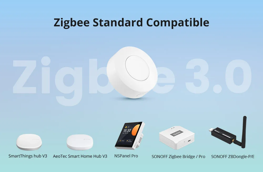 SONOFF SNZB-01P Zigbee Wireless Switch Button Smart Scene Switch Home Automation Control for EWeLink APP Alexa SmartThings