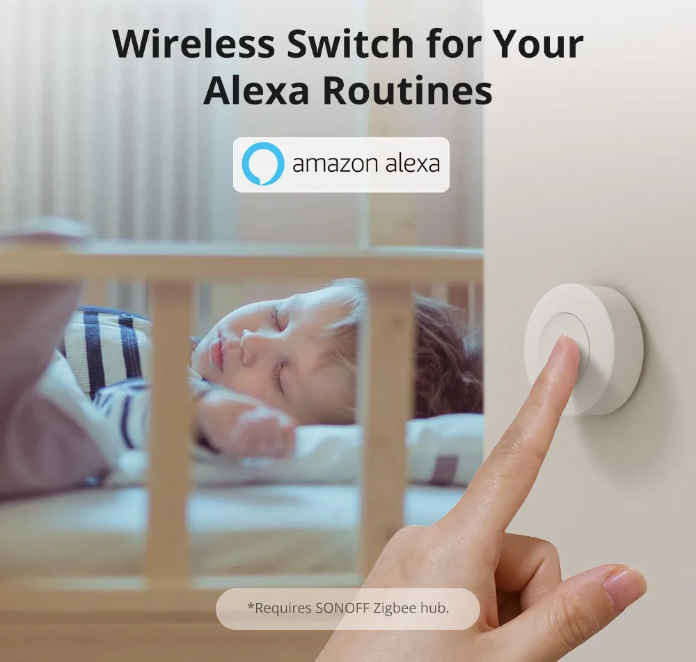 SONOFF SNZB-01P Zigbee Wireless Switch Button Smart Scene Switch Home Automation Control for EWeLink APP Alexa SmartThings