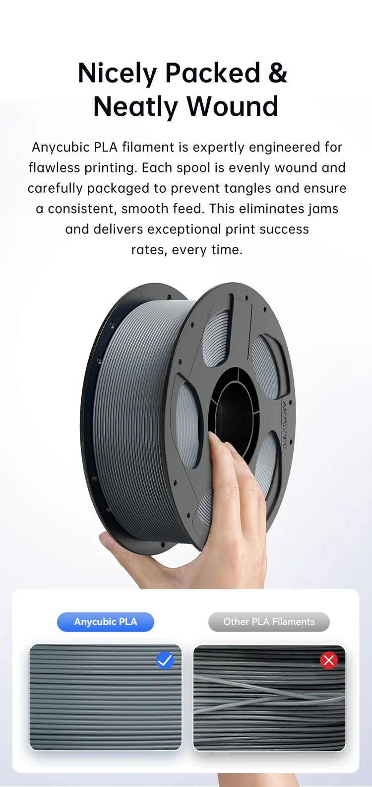ANYCUBIC 3D Printer PLA Multicolor Filament 1.75mm 1kg/Roll Plastic Rubber Consumables Material For FDM 3D Printer Kobra
