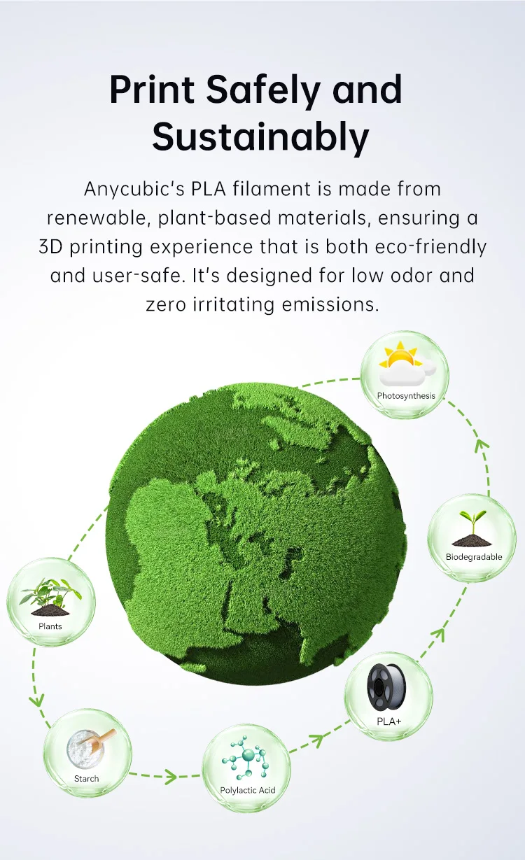 ANYCUBIC 3D Printer PLA Multicolor Filament 1.75mm 1kg/Roll Plastic Rubber Consumables Material For FDM 3D Printer Kobra