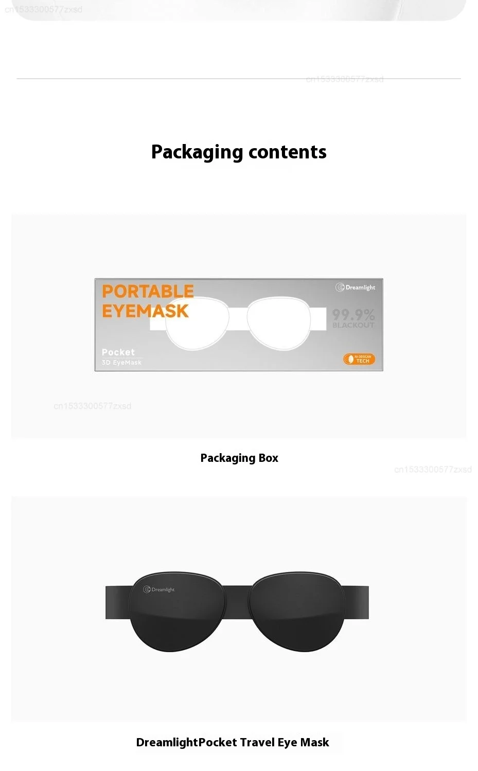 Dreamlight 3D Travel Eye Mask Sleep Blackout 3D Stereoscopic Aid Portable Adjustable Concave Molded Sleeping Eye Mask