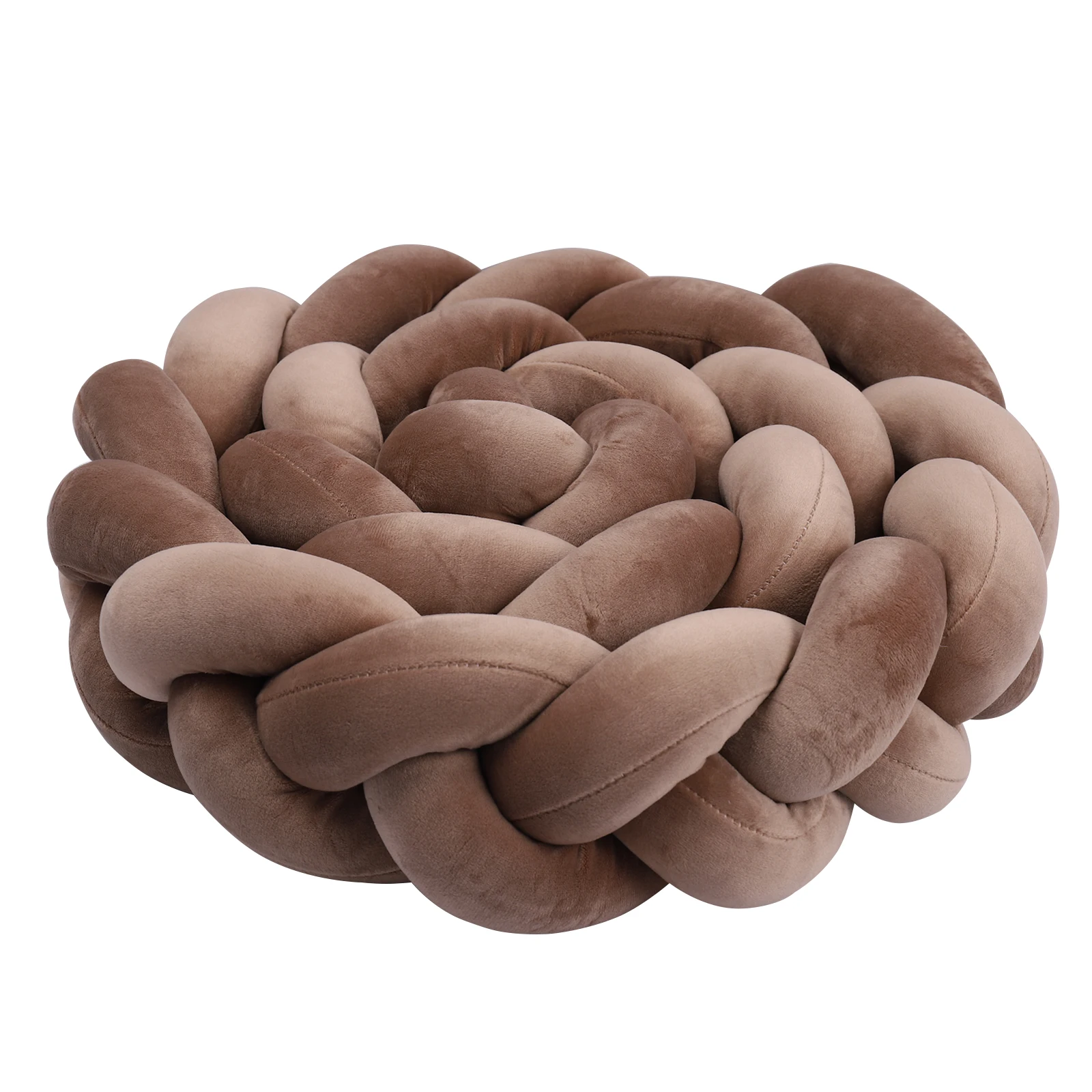 1-4M Baby Bed Bumper Handmade Knotted Braid Weaving Plush Crib Protector Infant Knot Pillow Baby Room Decor