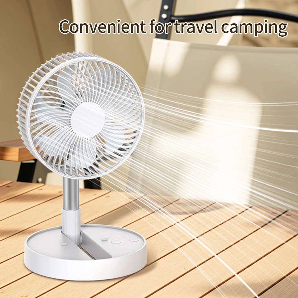 USB Foldable Portable Fan with 8inch 4 Speeds & Timing, Battery Operated Mini Floor Fan for Bedroom, Indoor or Outdoor,Table Fan