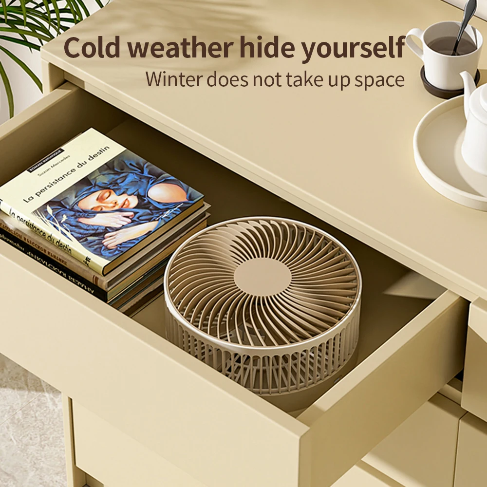 USB Foldable Portable Fan with 8inch 4 Speeds & Timing, Battery Operated Mini Floor Fan for Bedroom, Indoor or Outdoor,Table Fan