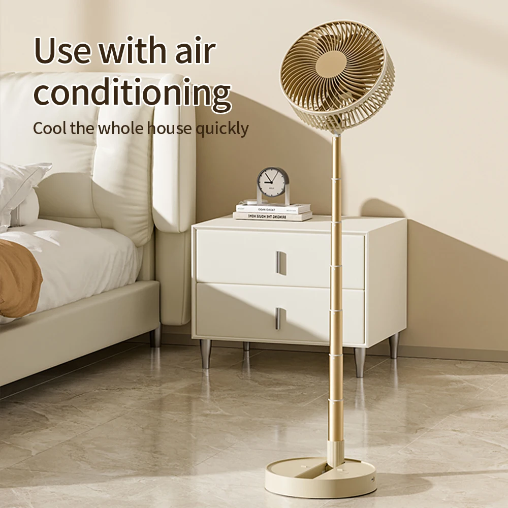 USB Foldable Portable Fan with 8inch 4 Speeds & Timing, Battery Operated Mini Floor Fan for Bedroom, Indoor or Outdoor,Table Fan