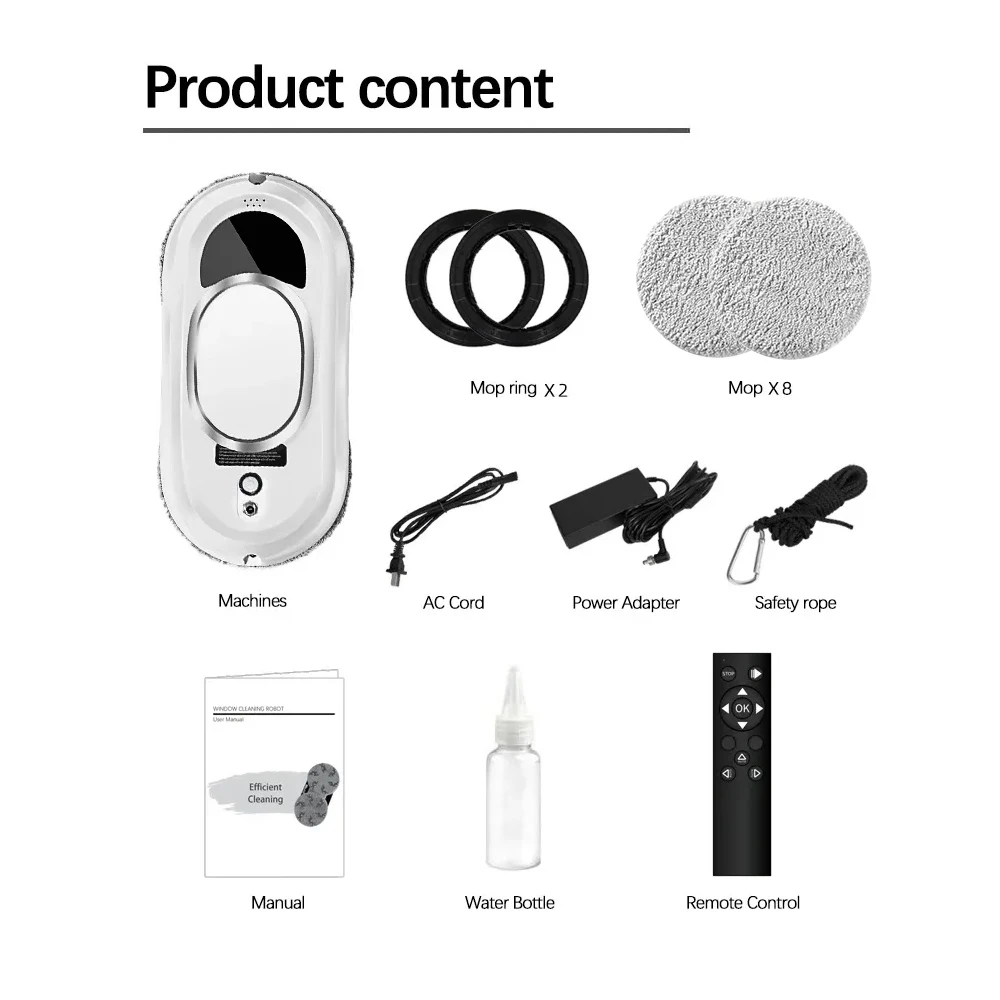 Electric Window Cleaning Robot 5600Pa Automatic & Remot Control Limpiacristales Vacuum Glass Washing Robot for Home Appliances