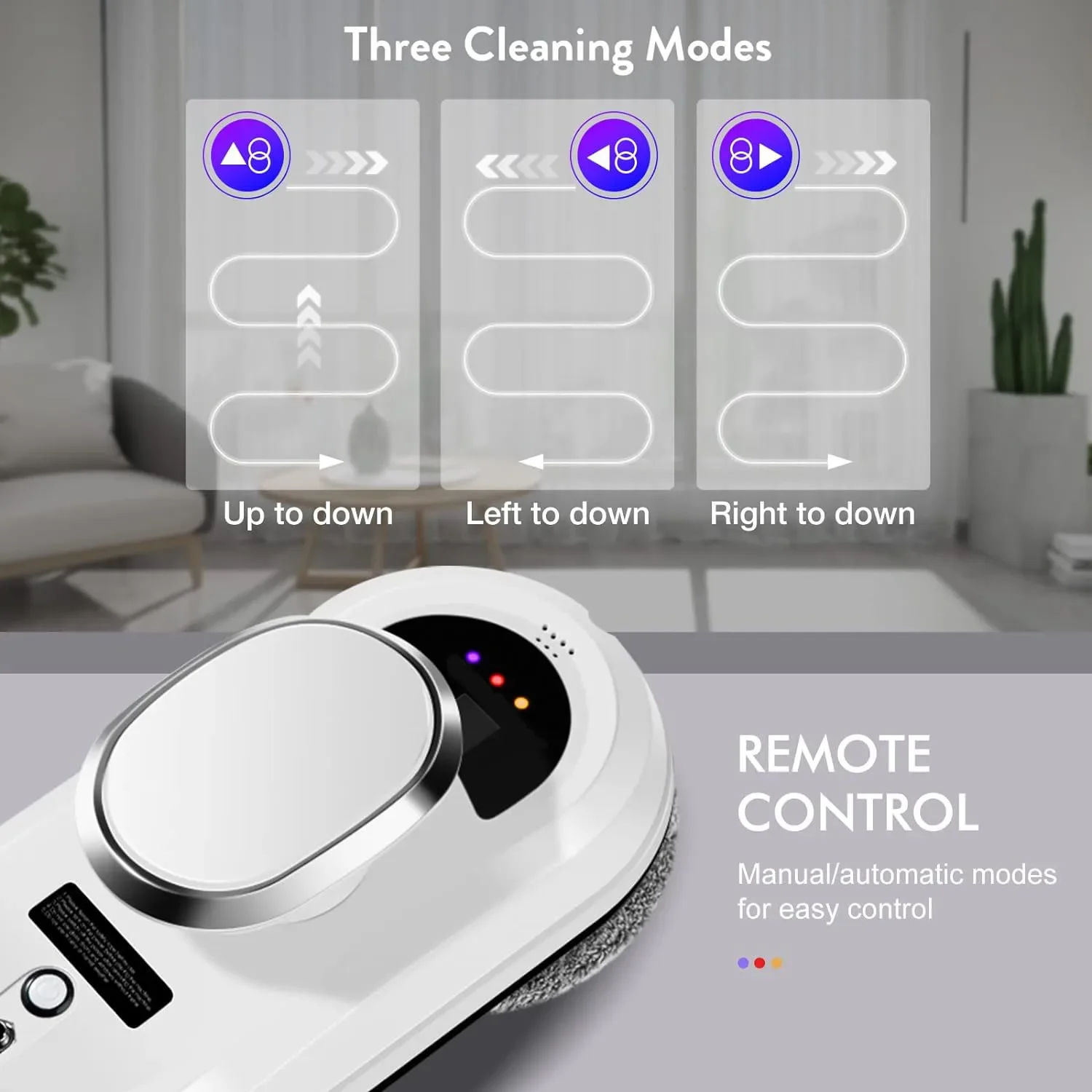 Electric Window Cleaning Robot 5600Pa Automatic & Remot Control Limpiacristales Vacuum Glass Washing Robot for Home Appliances