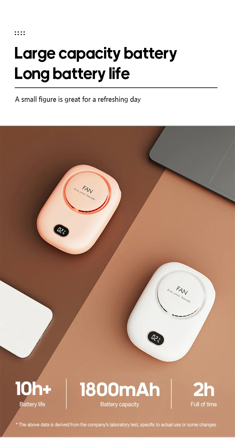 Portable Hanging Neck Fan Mini Cooling Waist Fans Bladeless USB Rechargeable Sports Cooler Fan 1800mAh For Outdoor Sports Travel