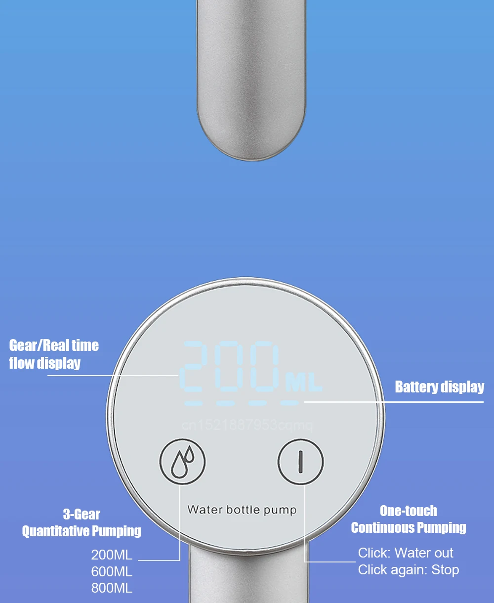 Electric Water Gallon Bottle Pump Foldable Automatic Water Dispenser 19 Liters Bottle Rechargeable Desktop Drinking Water Pump