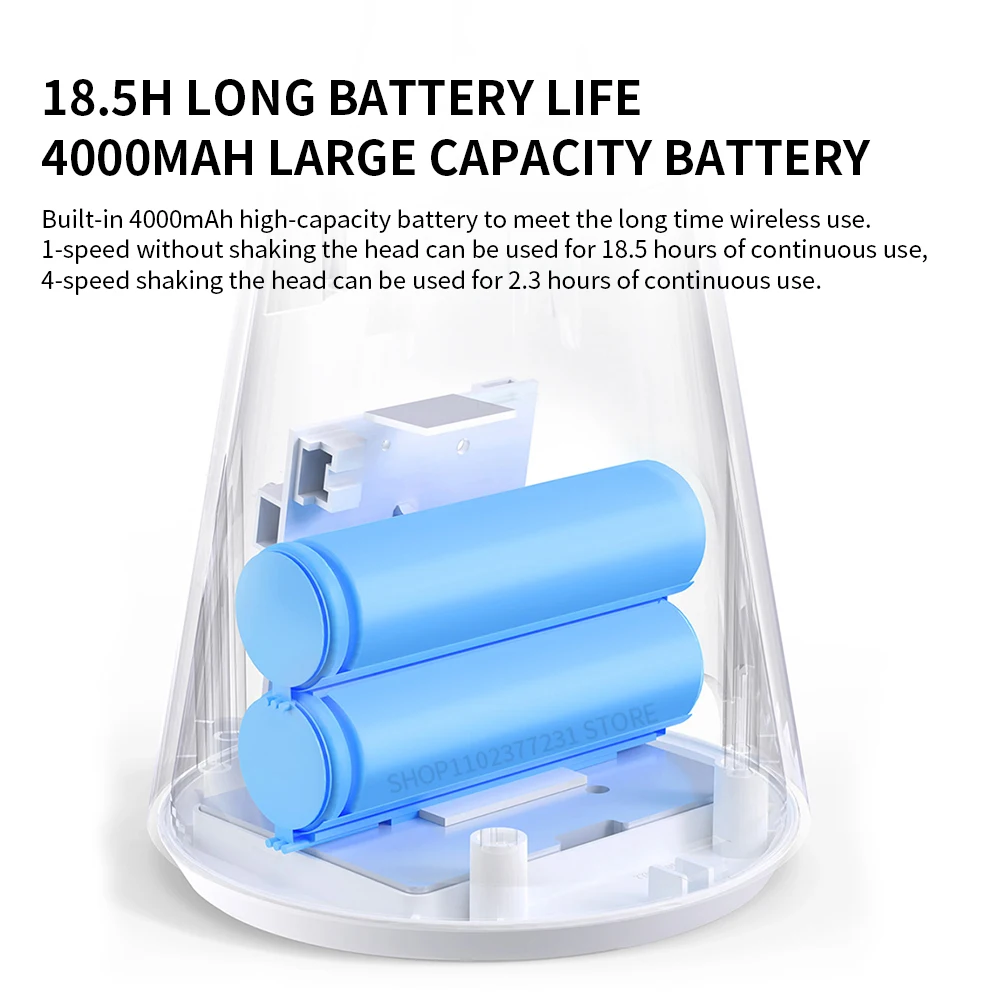 NEW MIJIA Portable Desk Fan USB Rechargeable Handheld Mini Electric Fans Cordless Air Cooling Small Fan 4 Gears Speed -CN