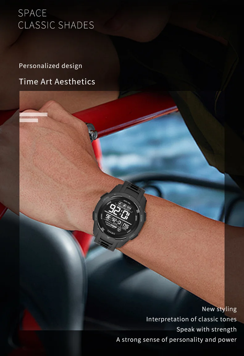 SMAEL 8105 Digital Watches Sports LED Wristwatches Men's 50m Waterproof Watch Digital Light Stopwatch Watch for Men