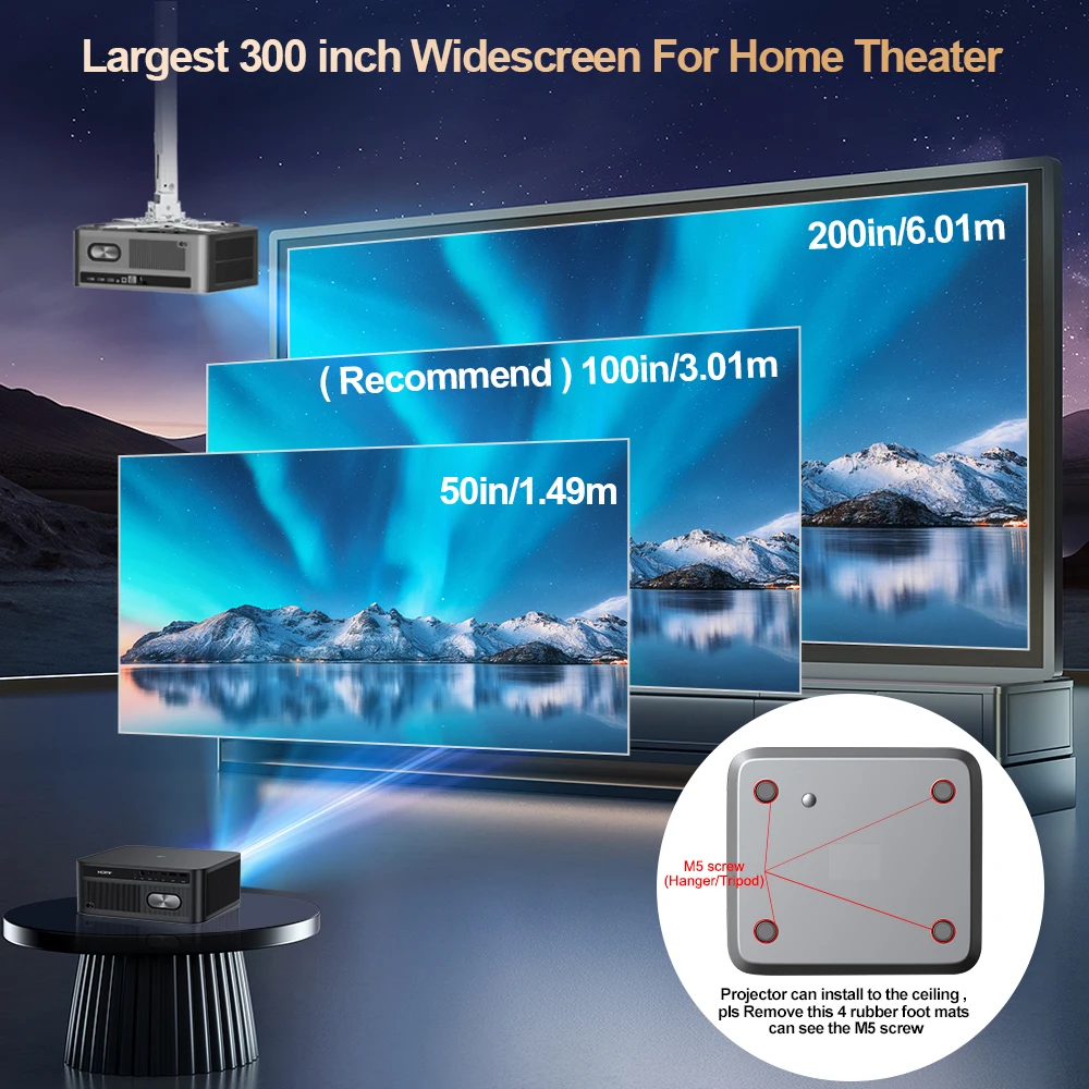 ThundeaL 3000Ansi 4K Full HD Projector TD98Pro 2G 32G Home Theater WiFi Android Portable Samrt TV Cinema TD98 Pro Beam Projector