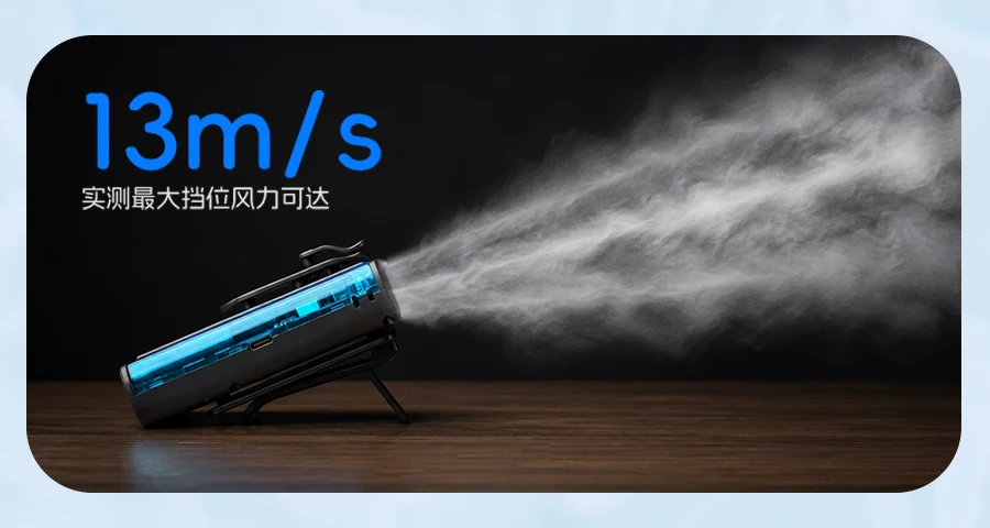 Multi-functional Waist Hanging Fan 4000mAh Mini Cooling Fan Five Speed Outdoor Portable Rechargeable Fan with Digital Display