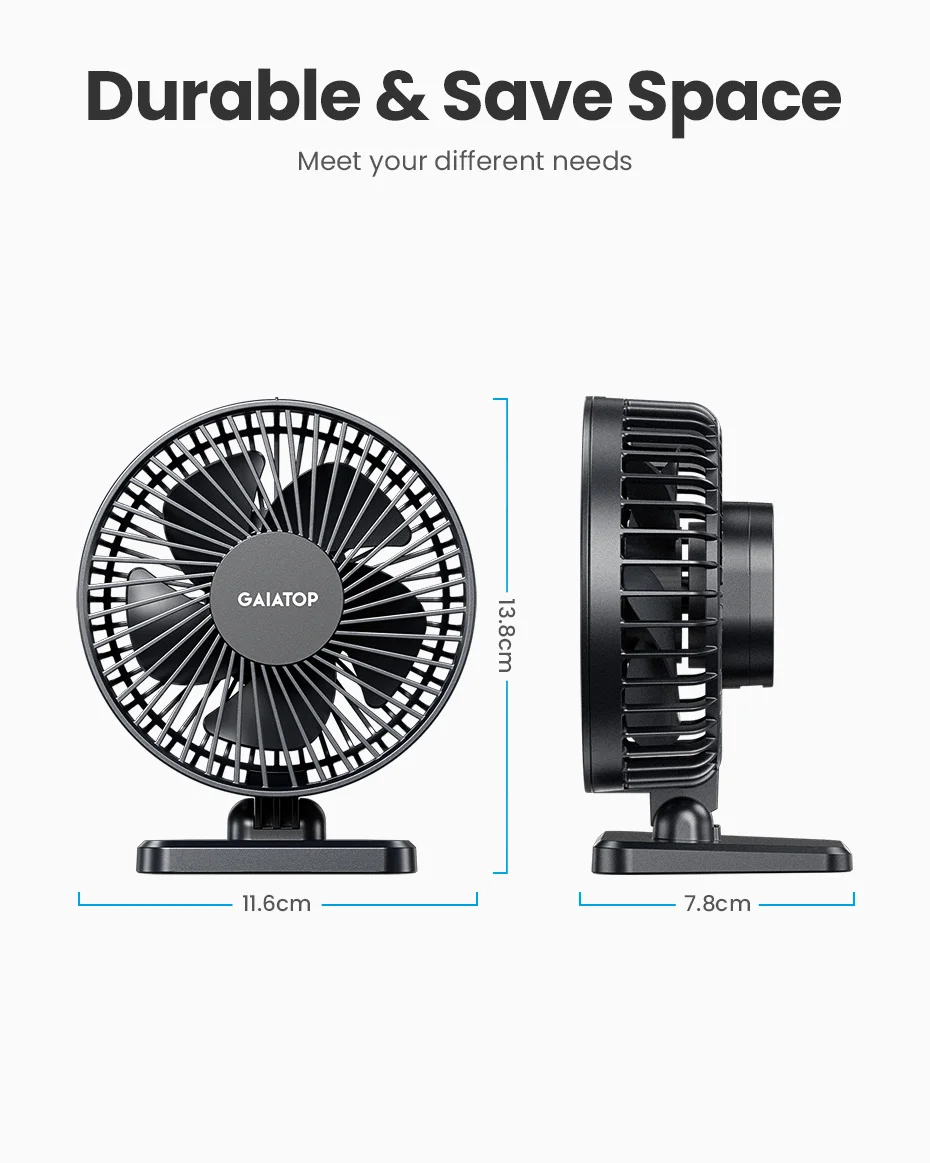 GAIATOP Mini USB Desktop Fan Portable Fan Desktop Office USB Quiet Cooling Fans Three Speed Adjustment Suitable For Home Office
