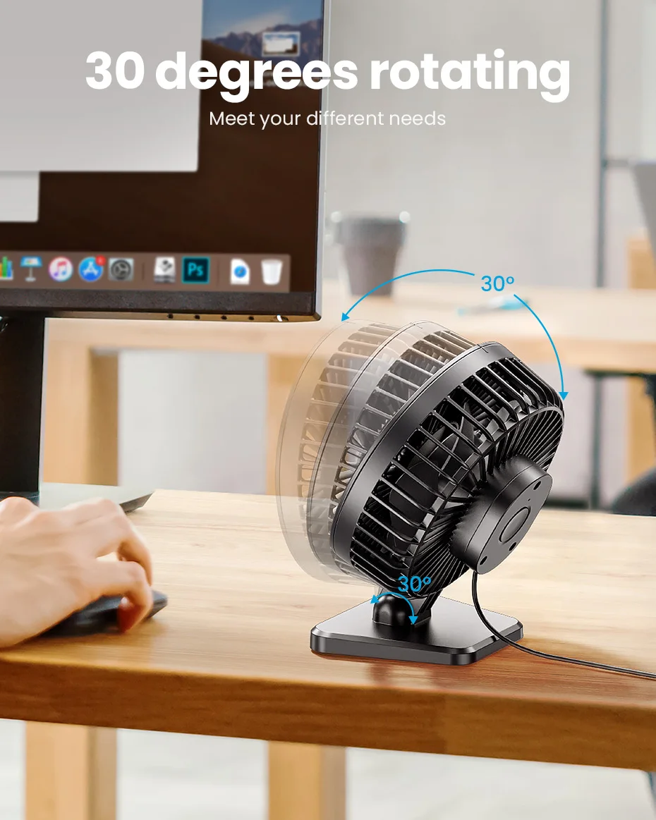 GAIATOP Mini USB Desktop Fan Portable Fan Desktop Office USB Quiet Cooling Fans Three Speed Adjustment Suitable For Home Office