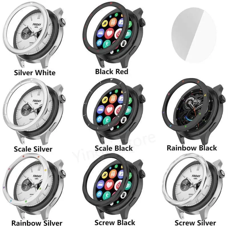 Metal Bezel Ring For Xiaomi Watch S4 S3 Protector with Film Watch Case Cover For Watch Bezel Shell S3 ESIM S4 ESIM Accessories