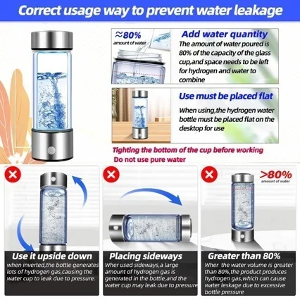 Hydrogen-Rich Water Cup Portable Electric Hydrogen Rich Water Generator Bottle Titanium Quality Filter Healthcare Water Cup USB