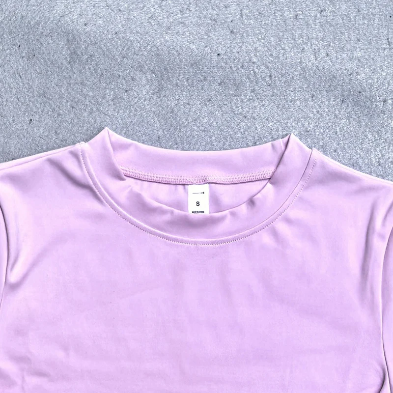 Summer Short Sleeve Yoga Top Women Workout Gym Crop Top Slim Fit Round Neck Yoga Shirt Seamless Sports Stretchy Shirts