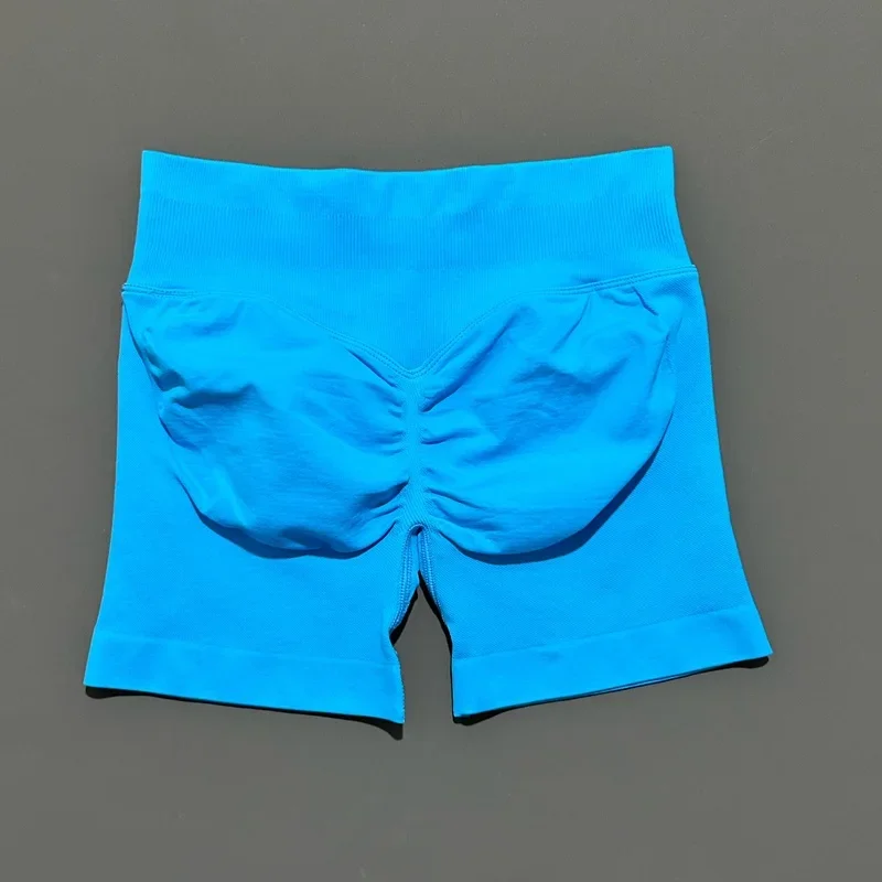 HISTELLO Sports Shorts 4.5" Women Yoga Shorts Seamless Low Waist Scrunch Bum Gym Leggings Workout Stretch Fitness Sports Shorts