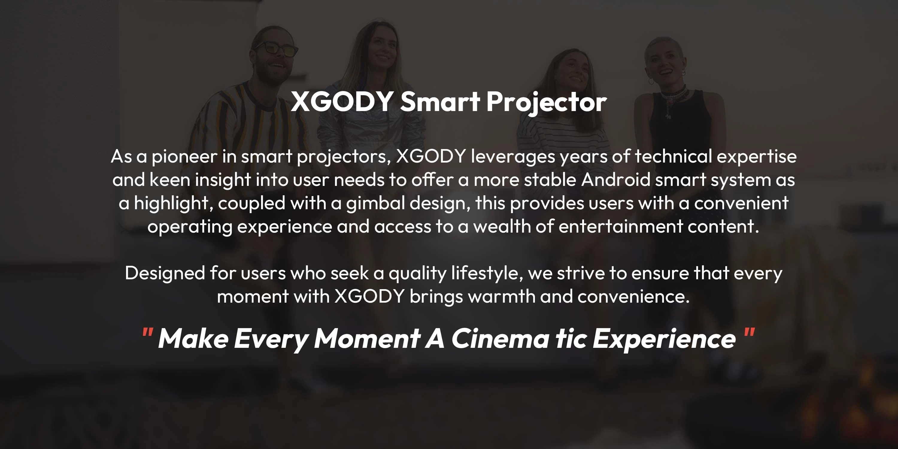 Xgody Gimbal 3 Pro Projector 4K Wifi6 Android Mini Beamer 300 Ansi Dual Wifi Bt5.4 1280*720P Home Theater Outdoor Portable