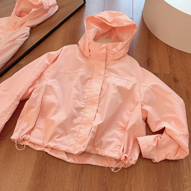 Mumaroho 2026 Autumn Winter Women Windbreaker Jacket Windproof Solid Long Sleeve Outdoor Sport Hooded Thin Coat Jacket For Women