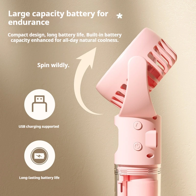 Wearable Handheld Mini Fan Outdoor Portable Cold Air Spray Fan With Humidification Function