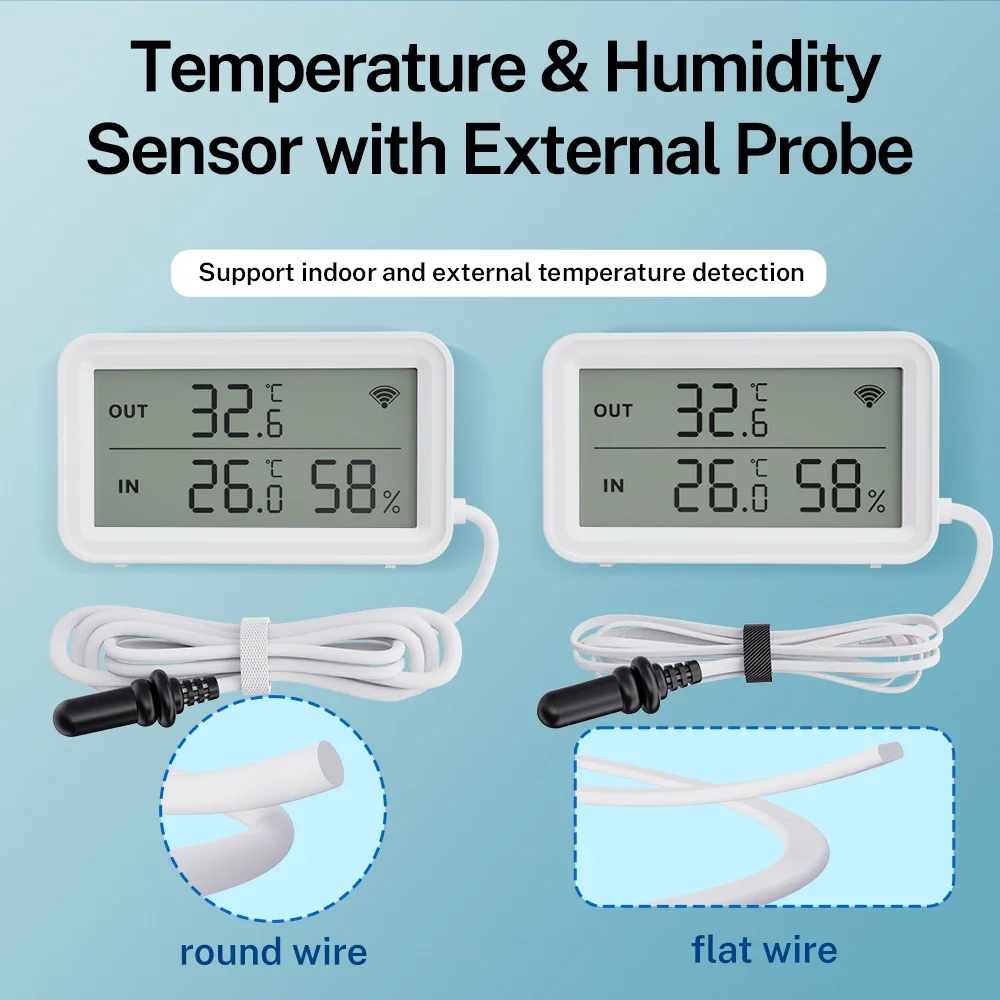 Tuya WiFi Temperature Humidity Sensor With External Probe APP Remote Control Thermometer Hygrometer Work With SmartLife Alexa