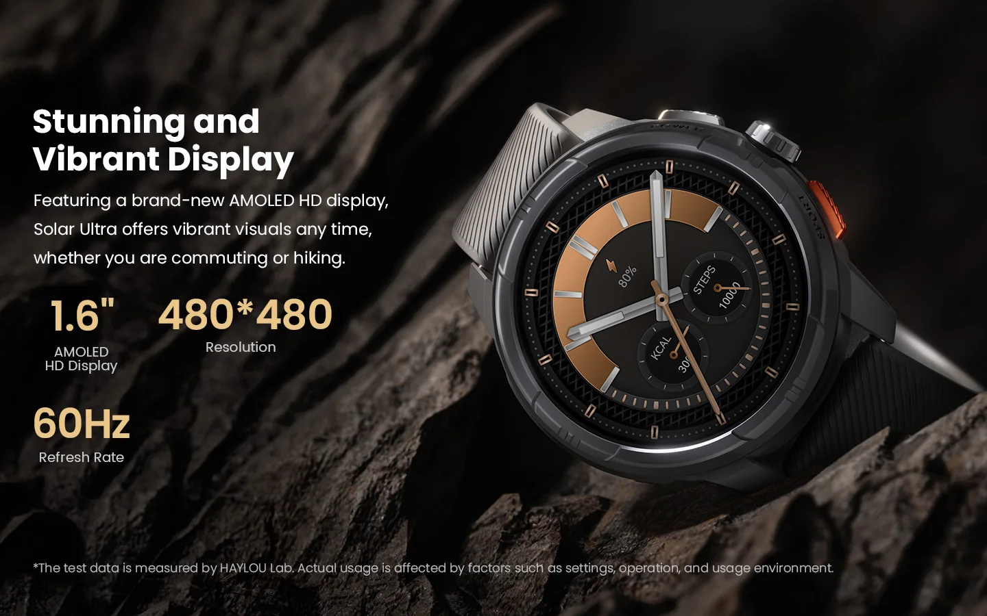 HAYLOU Solar Ultra GPS Smartwatch 1.6” AMOLED Display 5ATM Waterproof Built-in GPS Bluetooth Phone Calls Sports Smart Watch