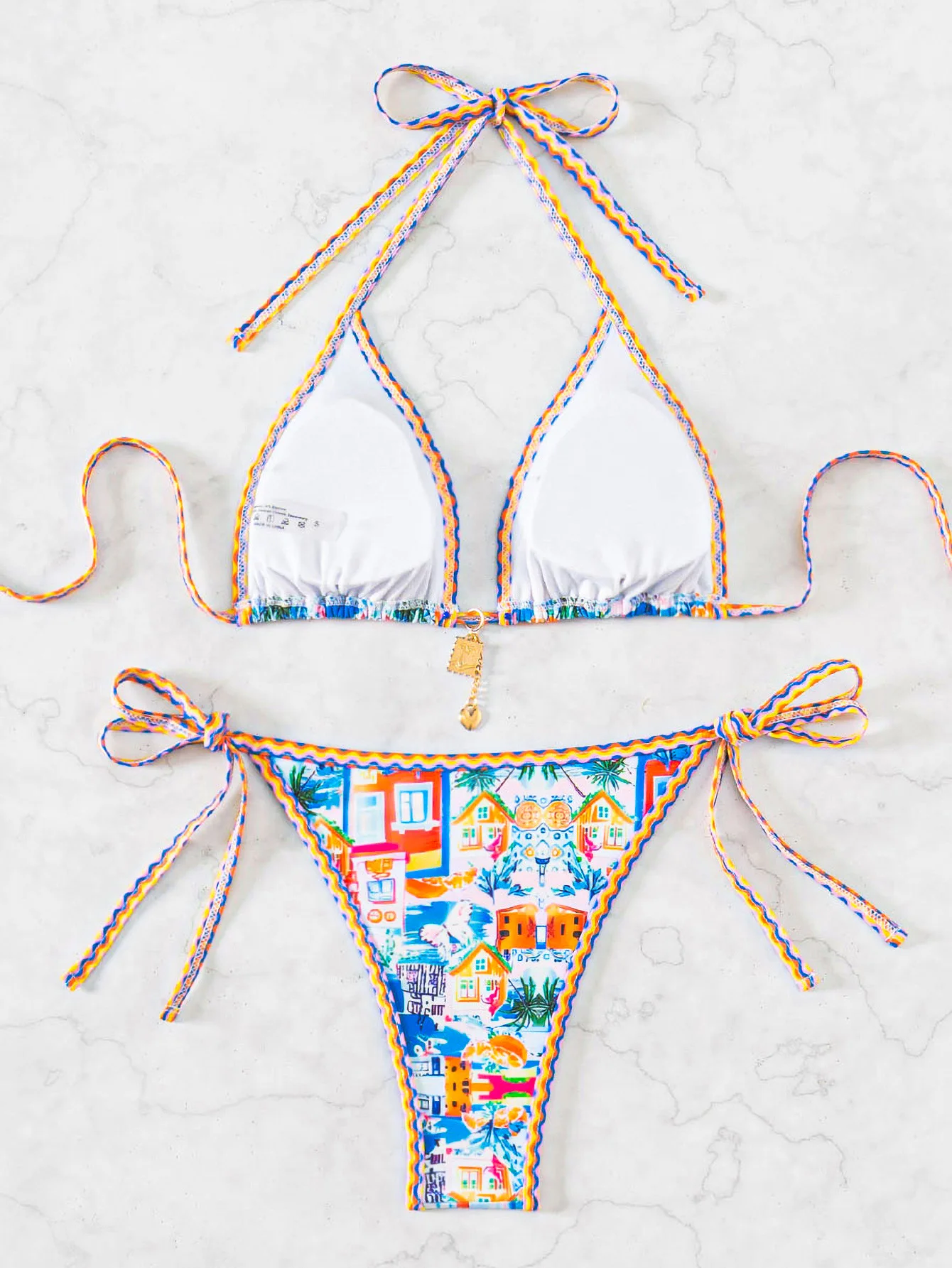 "2026 New Triangle Bikini Set - Floral Print Push Up Swimsuit & Brazilian Bottoms"