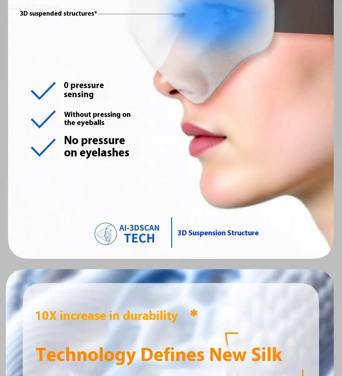 Dreamlight 4Spro Airbag Eye Mask Silk Texture Shading Sleep for Adult Eye Fatigue Sleeping Portable Blindfold Eye Mask