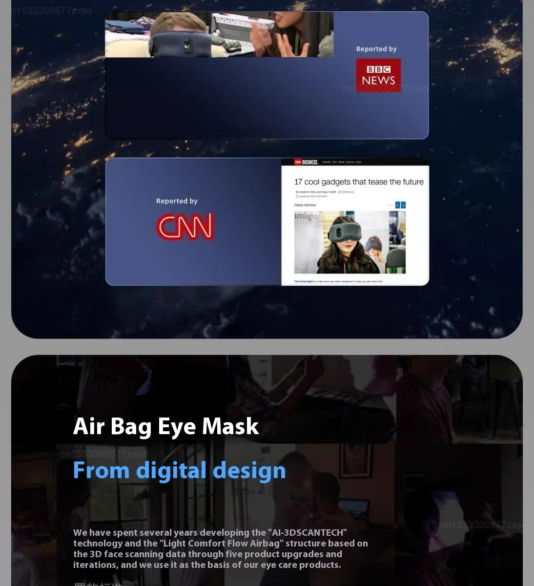 Dreamlight 4Spro Airbag Eye Mask Silk Texture Shading Sleep for Adult Eye Fatigue Sleeping Portable Blindfold Eye Mask