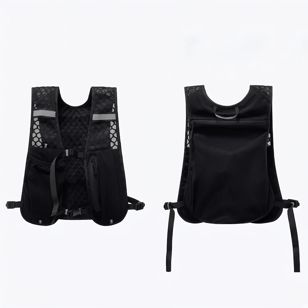 Biking Running Storage Vest Backpack Lightweight Running Vest Reflective Hydration Water Chest Pack Phone Storage Pocket