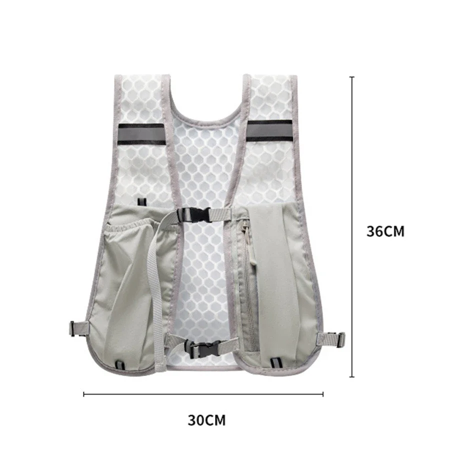 Biking Running Storage Vest Backpack Lightweight Running Vest Reflective Hydration Water Chest Pack Phone Storage Pocket