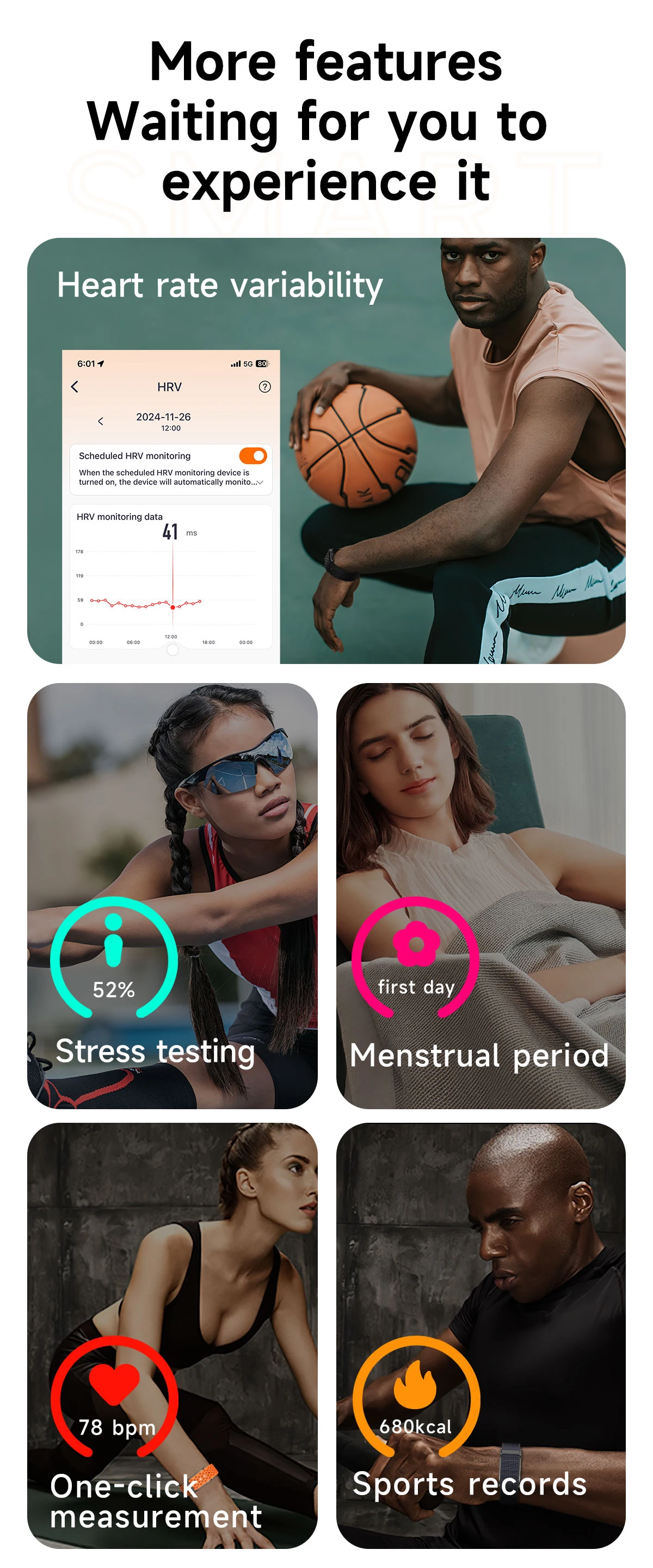 LIGE NO Screen Smart Wristbands With Heart Rate Sleep AI Health Monitor Report Smart Bracelet Incoming Call Notification Watches