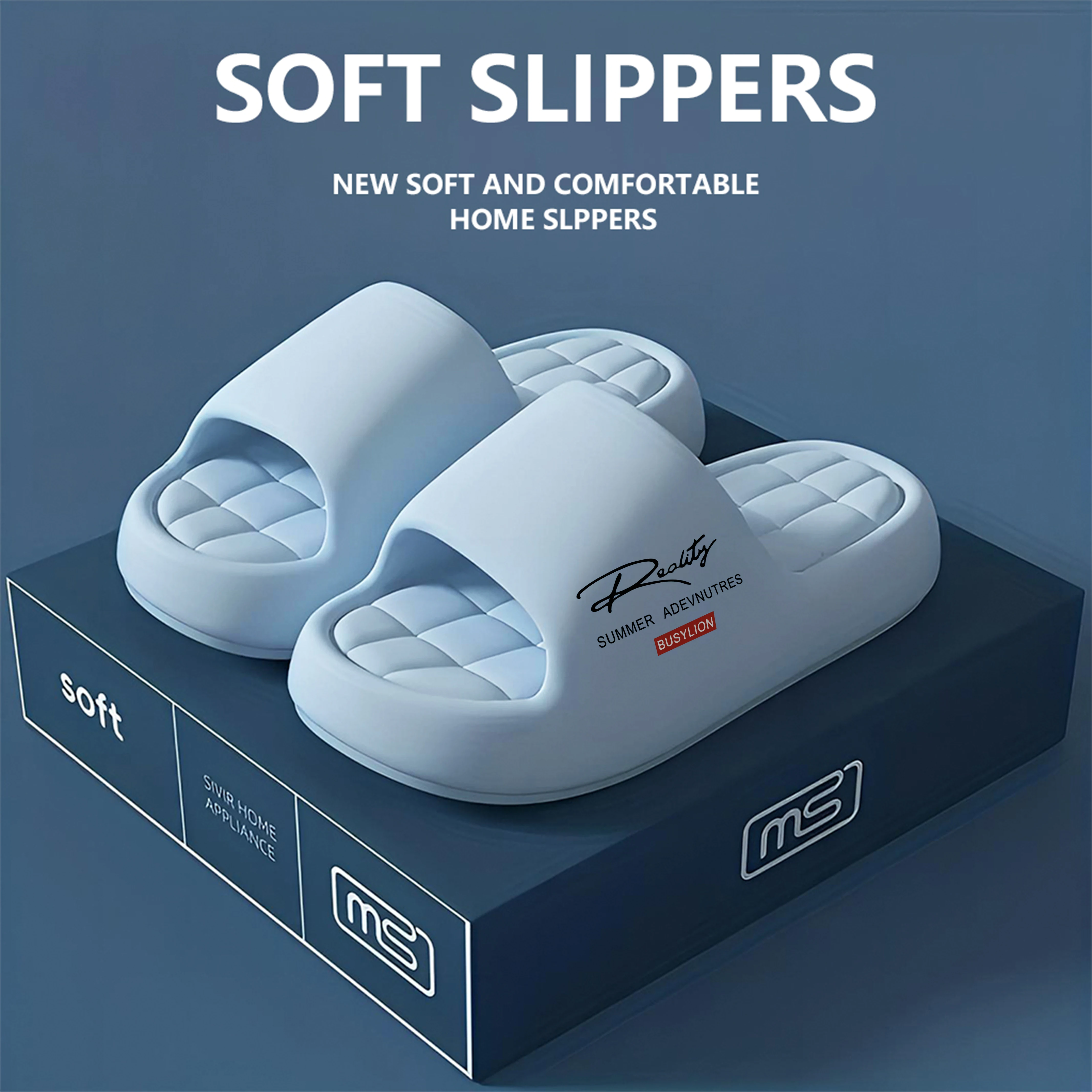 Women's Summer Home Slippers, Casual Open-Toe Slides, Thick Sole with Soft Inner Lining, Comfortable & Breathable, Mult
