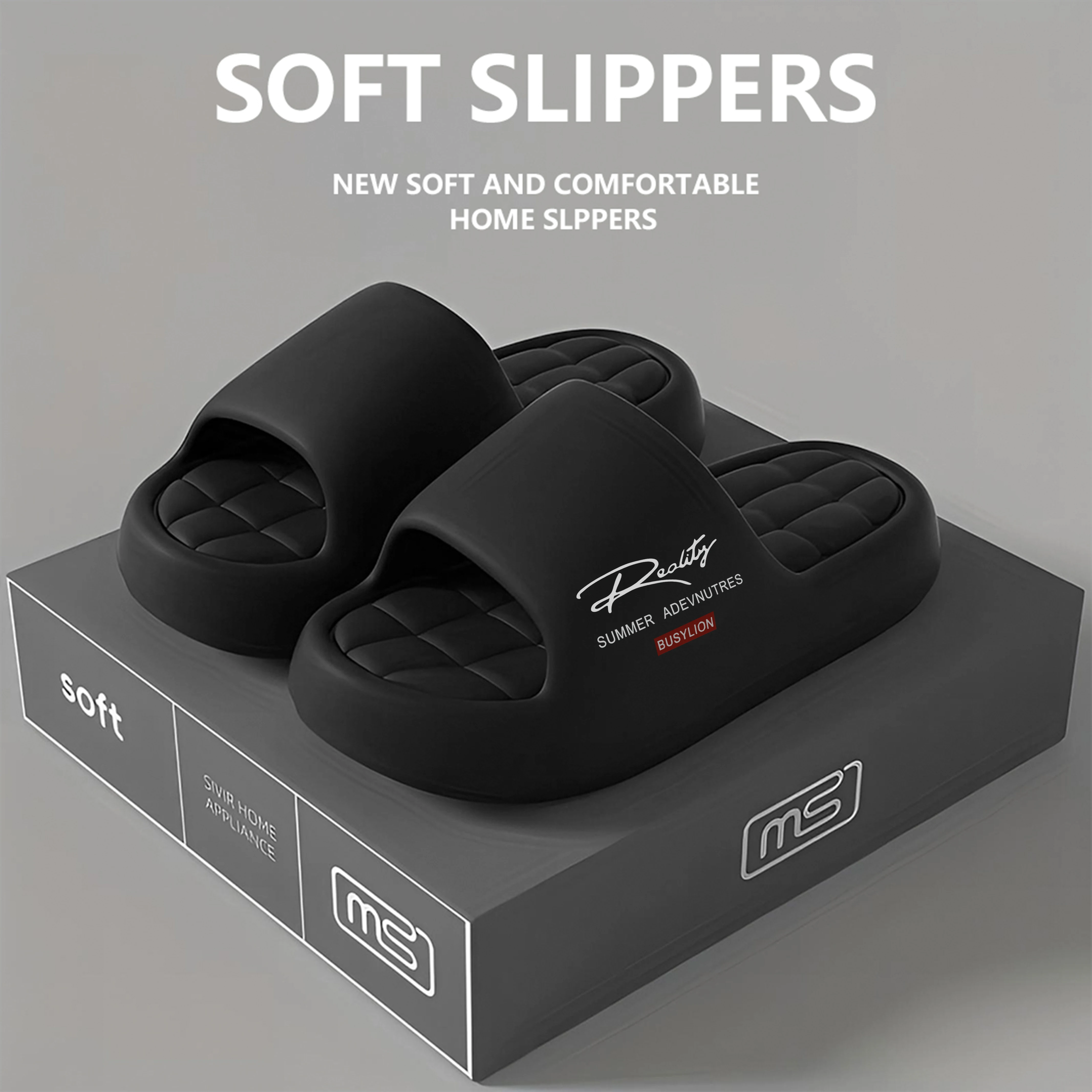 Women's Summer Home Slippers, Casual Open-Toe Slides, Thick Sole with Soft Inner Lining, Comfortable & Breathable, Mult