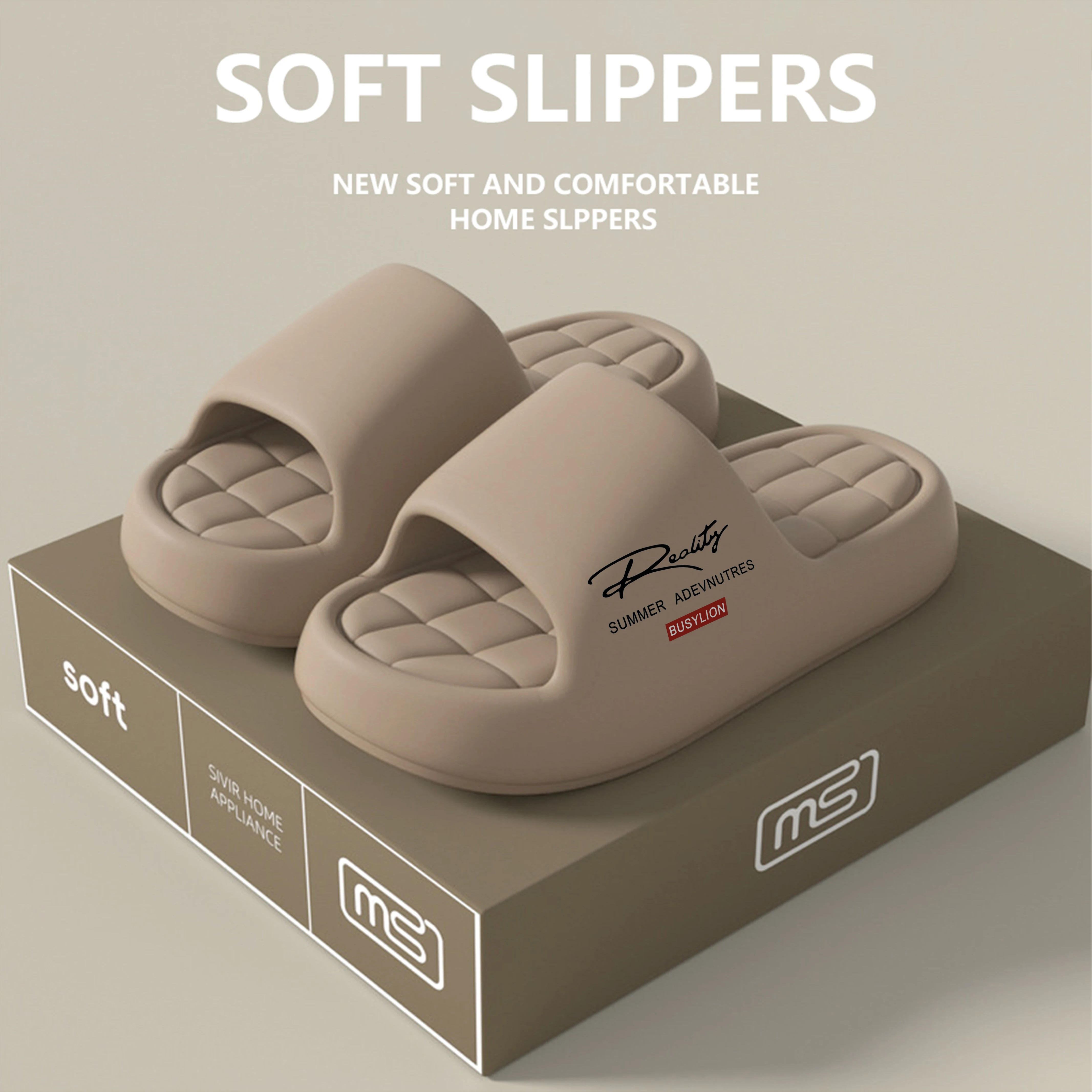 Women's Summer Home Slippers, Casual Open-Toe Slides, Thick Sole with Soft Inner Lining, Comfortable & Breathable, Mult