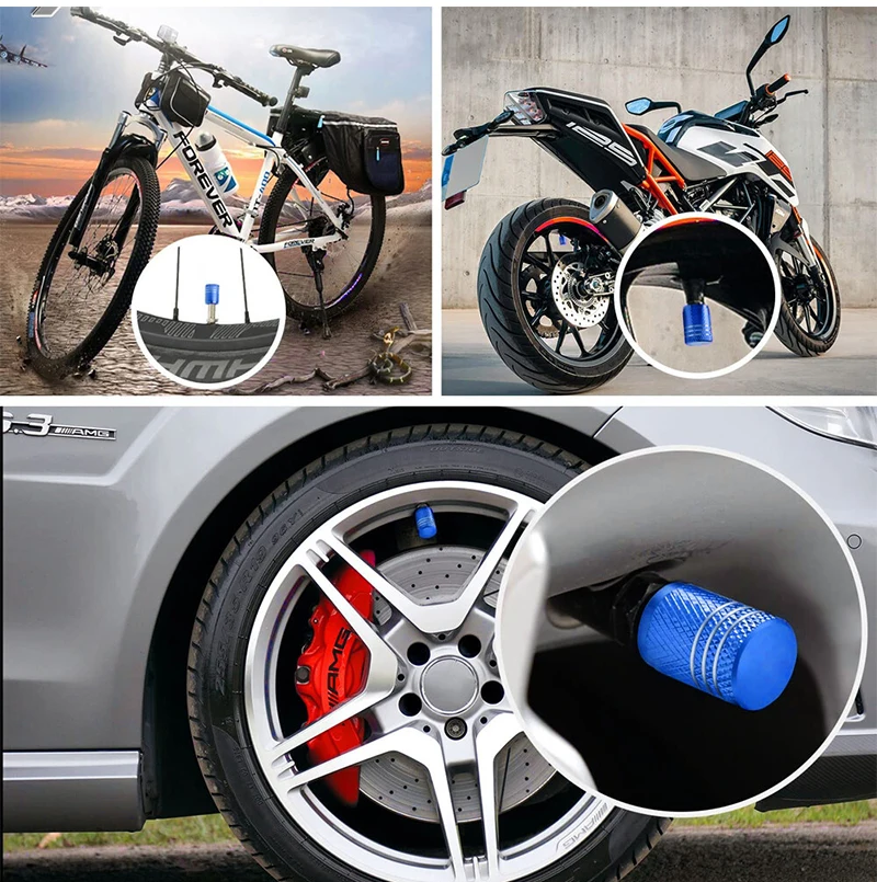 4pcs Universal Car Wheel Tire Valve Stem Caps Dust Covers Aluminum Tire Wheel Stem Air Valve Cap Car Accessories
