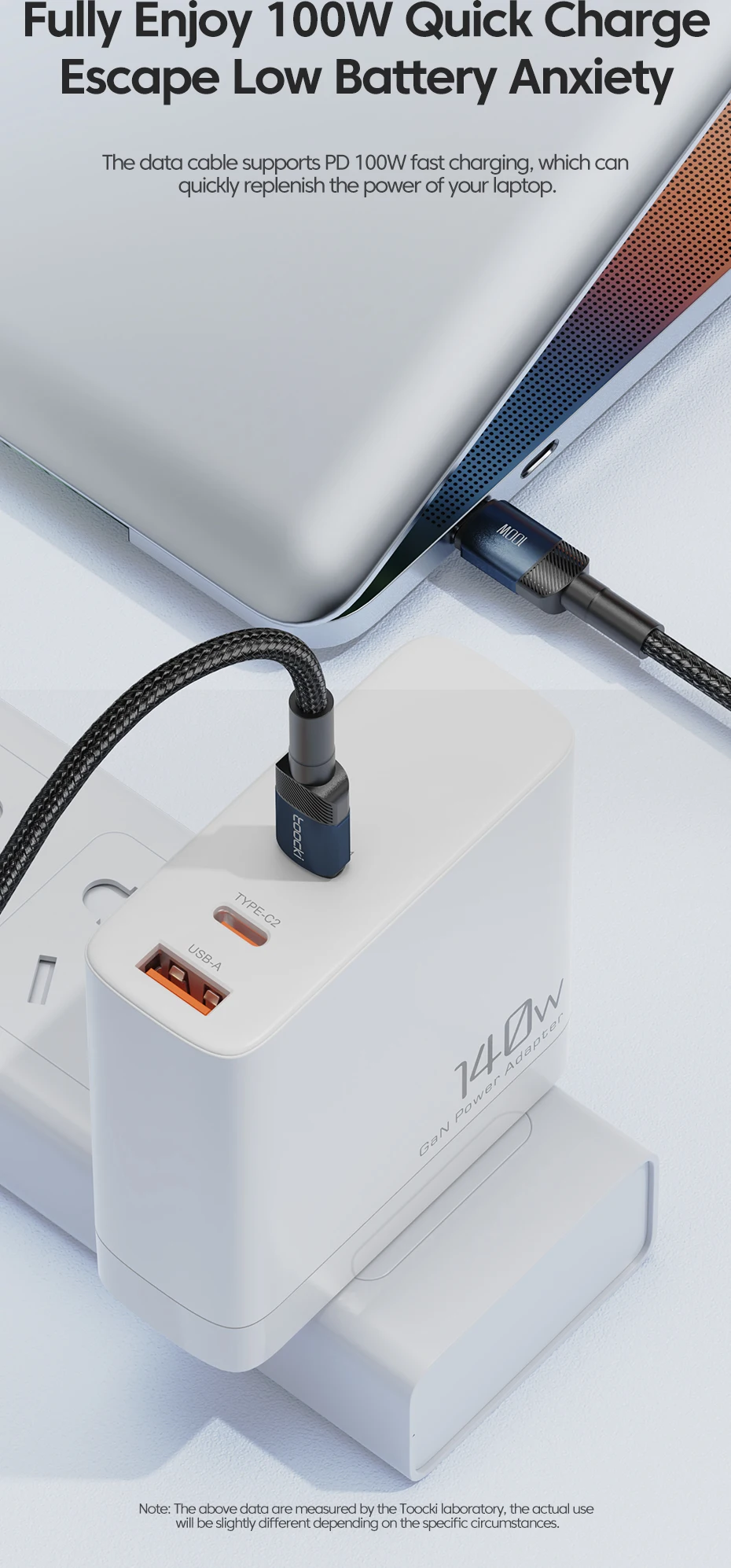 Toocki 100W USB C To Type C Cable PD3.0 Fast Charging Charger Cable Data Cord For Macbook Huawei Xiaomi POCO Samsung USB-C Cable