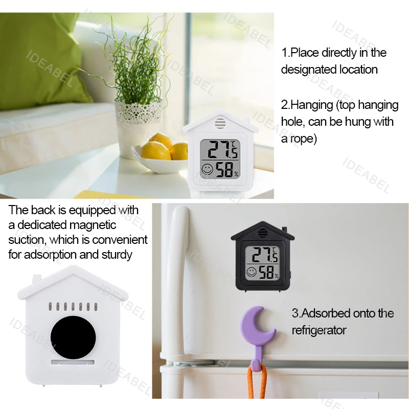 LCD Digital Thermometer Hygrometer Indoor Room Electronic Temperature Humidity Meter Sensor Gauge Weather Station For Home 