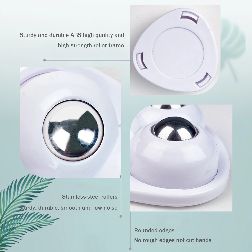 4pcs Paste Universal Wheel No Noise Self Adhesive Universal Pulley Rotating Wheels for Trash Can Bottom Kitchen Small Appliances